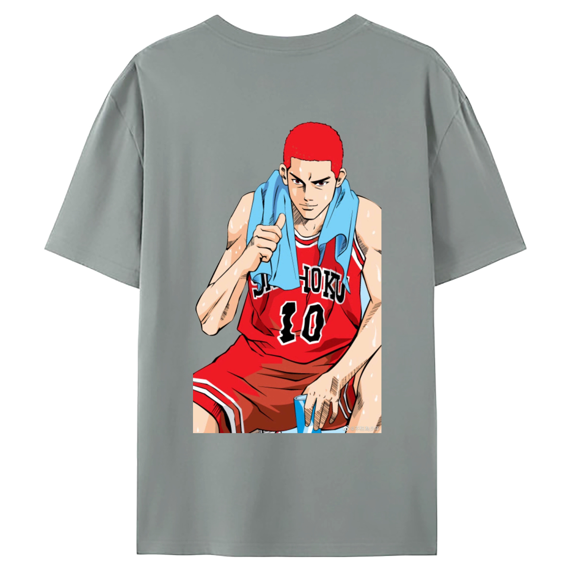 （画像用） SLAM DUNK／スラムダンク 綿100％ メンズ半袖Tシャツ（バックプリント） 通気性